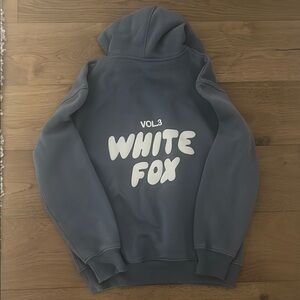 White Fox Boutique blue and white hoodie